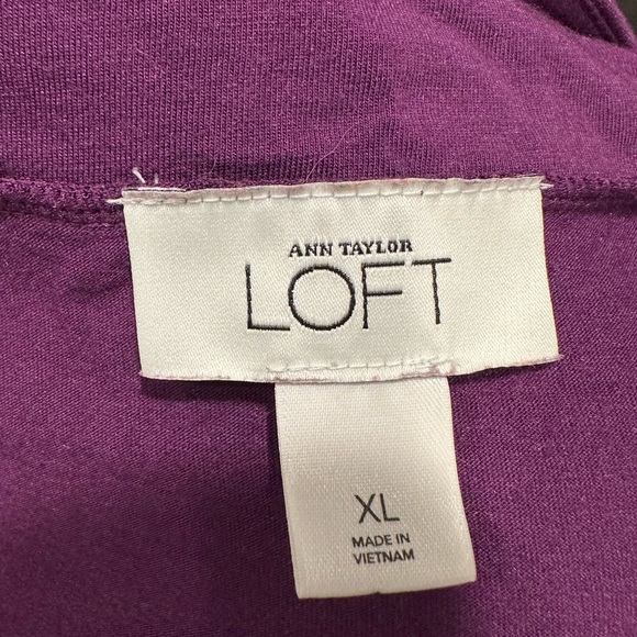 LOFT Vibrant Purple Blouse with Bow Detail - Picture 4 of 5